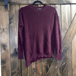 Athleta Burgundy Crewneck Ribbed Sweater  